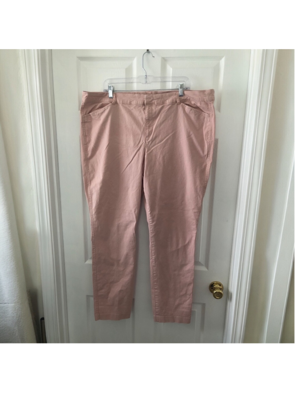 Old Navy Pixie Chino Pants Blush Pink Cotton Spandex Size 20 Tall Stretch Plus